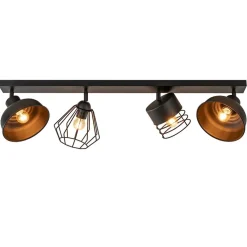 Plafondlamp zwart met verschillende kappen