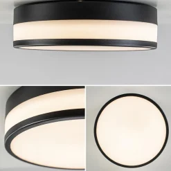 Plafondlamp zwart opaal glas 3-step dim