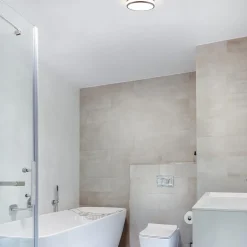 Plafondlamp zwart opaal glas 3-step dim