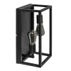 Plafondlamp/wandlamp zwart open frame