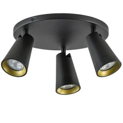 Plafondspot Petunia 3L rond zwart/goud