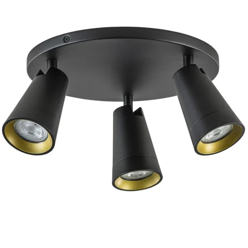 Plafondspot Petunia 3L rond zwart/goud