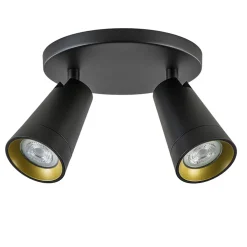 Plafondspot Petunia 2L rond zwart/goud