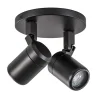 Plafondspot Rain 2L rond zwart IP44