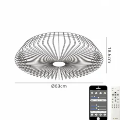 Plafondventilator Himalaya zilver ab+app