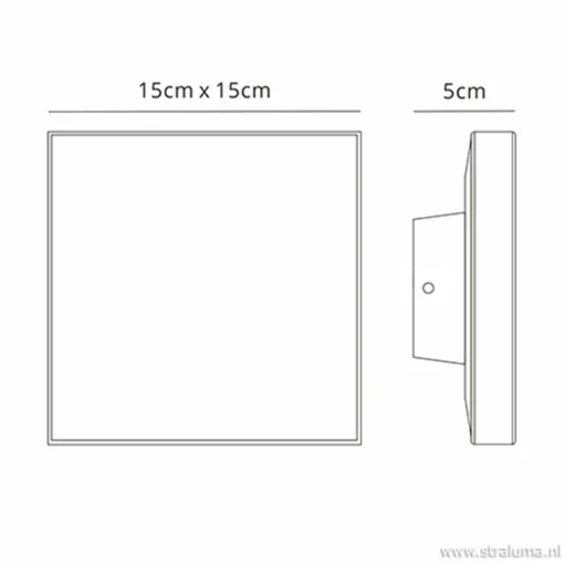Plafond/wandlamp square antraciet