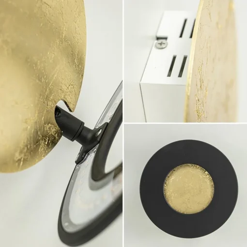 Plafond/wandlamp Vera 21 goldleaf/zwart