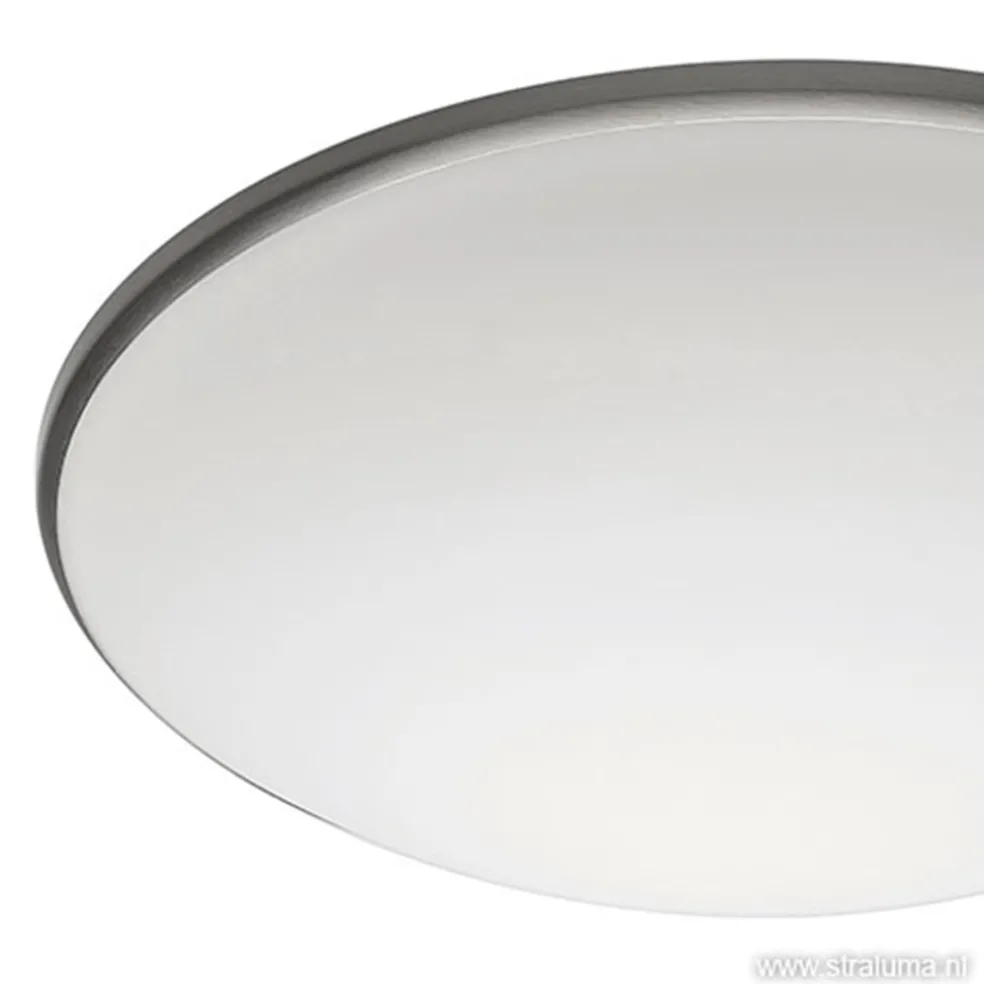 Plafonnière Art nikkel/wit 30cm