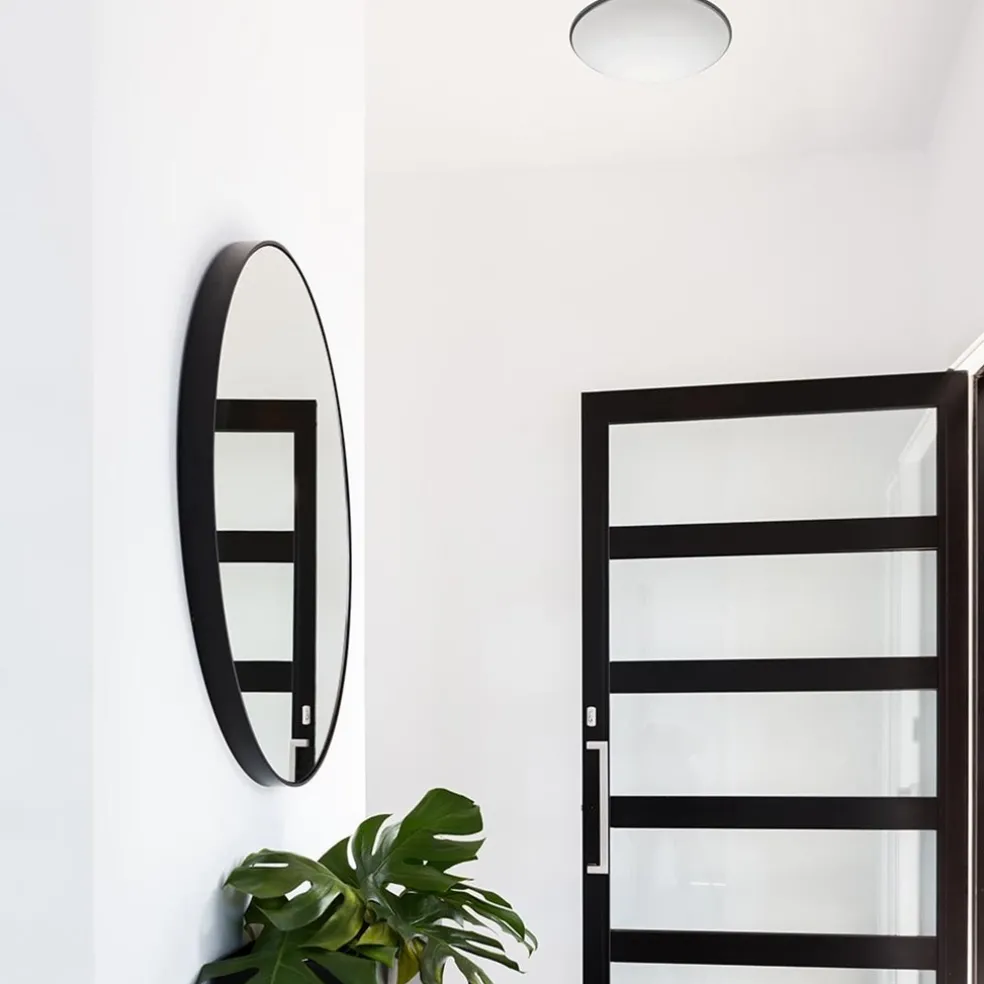 Plafonnière Art nikkel/wit 30cm