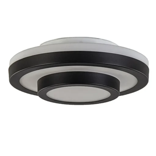 Plafonnière Master zwart+opaal glas IP44
