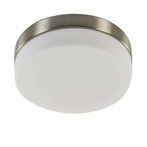 Plafonnière nikkel/opaal 18cm 3-st.dim.