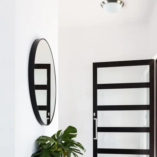 Plafonnière rvs + mat glas 30cm