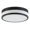 Plafonnière zwart/opaal glas 3-step dim IP44