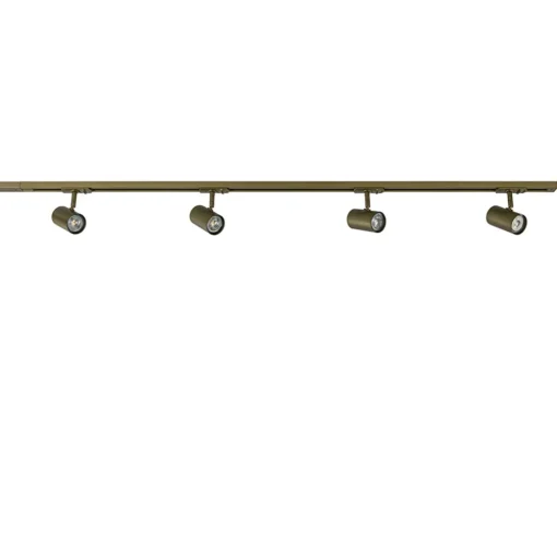 Railsysteem set 1,5 m met 4 GU10 spots brons