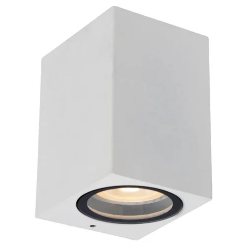 Rechthoekige buitenlamp downlighter mat wit