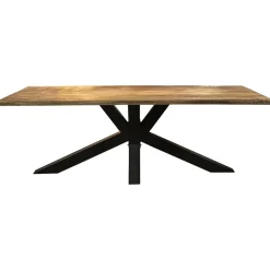 Rechthoekige eettafel mango hout met kruispoot