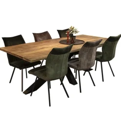 Rechthoekige eettafel mango hout met kruispoot