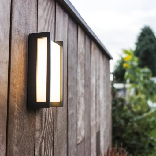 Rechthoekige LED buitenlamp donker grijs IP54