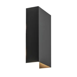 Rechthoekige wandlamp mat zwart G9