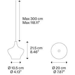 Retro design hanglamp smoke glas met LED