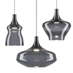 Retro design hanglamp smoke glas met LED