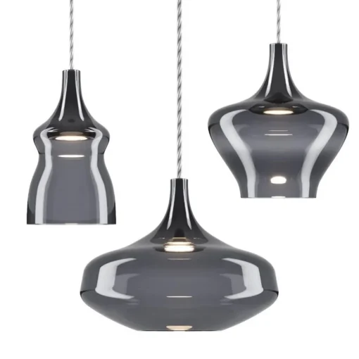Retro design hanglamp smoke glas met LED