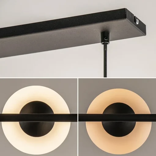 Retro eettafel hanglamp zwart met witte glazen bollen