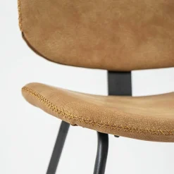 Retro moderne eetkamerstoel van imitatieleer
