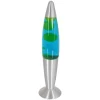 Retro tafellamp Lava blauw water met groen
