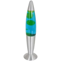 Retro tafellamp Lava blauw water met groen