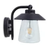 Robuuste buitenlamp wand zwart met roest en glas