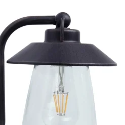 Robuuste buitenlamp wand zwart met roest en glas