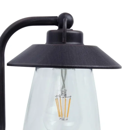 Robuuste buitenlamp wand zwart met roest en glas