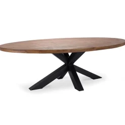 Robuuste eettafel ovaal 240 cm mangohout