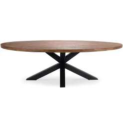 Robuuste eettafel ovaal 240 cm mangohout