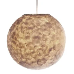 Romantische hanglamp bol creme schelp