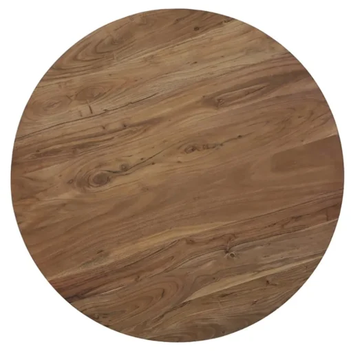 Ronde eettafel acacia hout met zwarte poot Bicoca