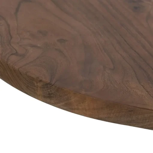 Ronde eettafel acacia hout met zwarte poot Bicoca