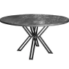 Ronde eettafel zwart mangohout met zwarte poot