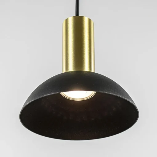 Ronde hanglamp zwart met brons klein