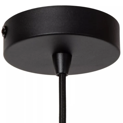 Ronde hanglamp zwart metaal met goud