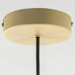 Ronde koepel hanglamp goud met witte kap