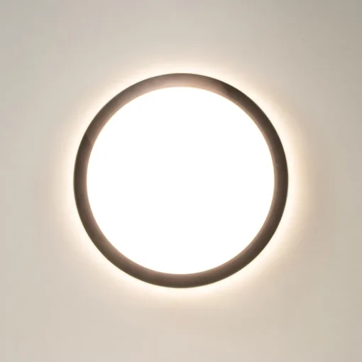 Ronde LED plafondlamp zwart met 3 licht opties IP44