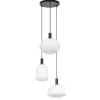 Ronde 3-lichts hanglamp met opaal witte glazen