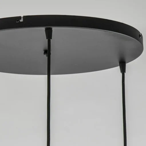 Ronde 3-lichts hanglamp zwart met smoke/helder glas