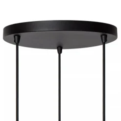 Ronde 3-lichts hanglamp zwart met goud