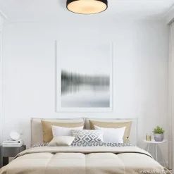 Ronde plafondlamp zwart inclusief LED en remote