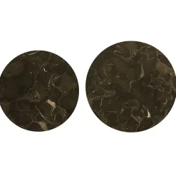 Salontafel Alfio set van 2 bruin marmer met zwart