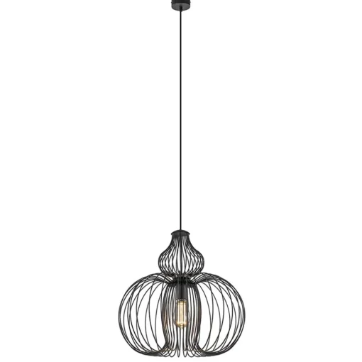 Scandinavische draad hanglamp mat zwart