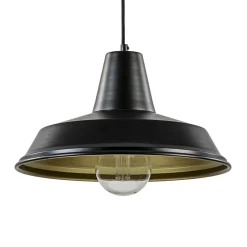 Scandinavische hanglamp zwart met goud 36 cm